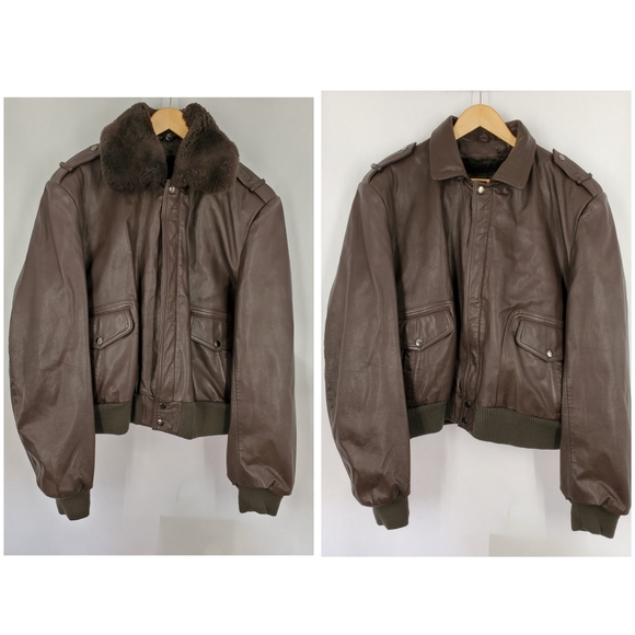 Reed 🪂 Vintage Bomber Jacket w/Removable Fur